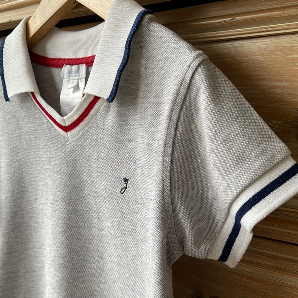 Jacadi Gray and White Polo Shirt with Classic Design - Picture 9 of 12